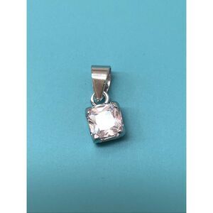 .925 Princess Cut Crystal April Birthstone Pendant #birthday #celebration